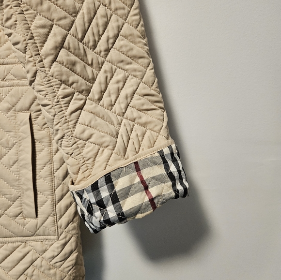 MOFFI REVERSIBLE quilted spring jacket cream and classic London plaid size 10 - Picture 8 of 12